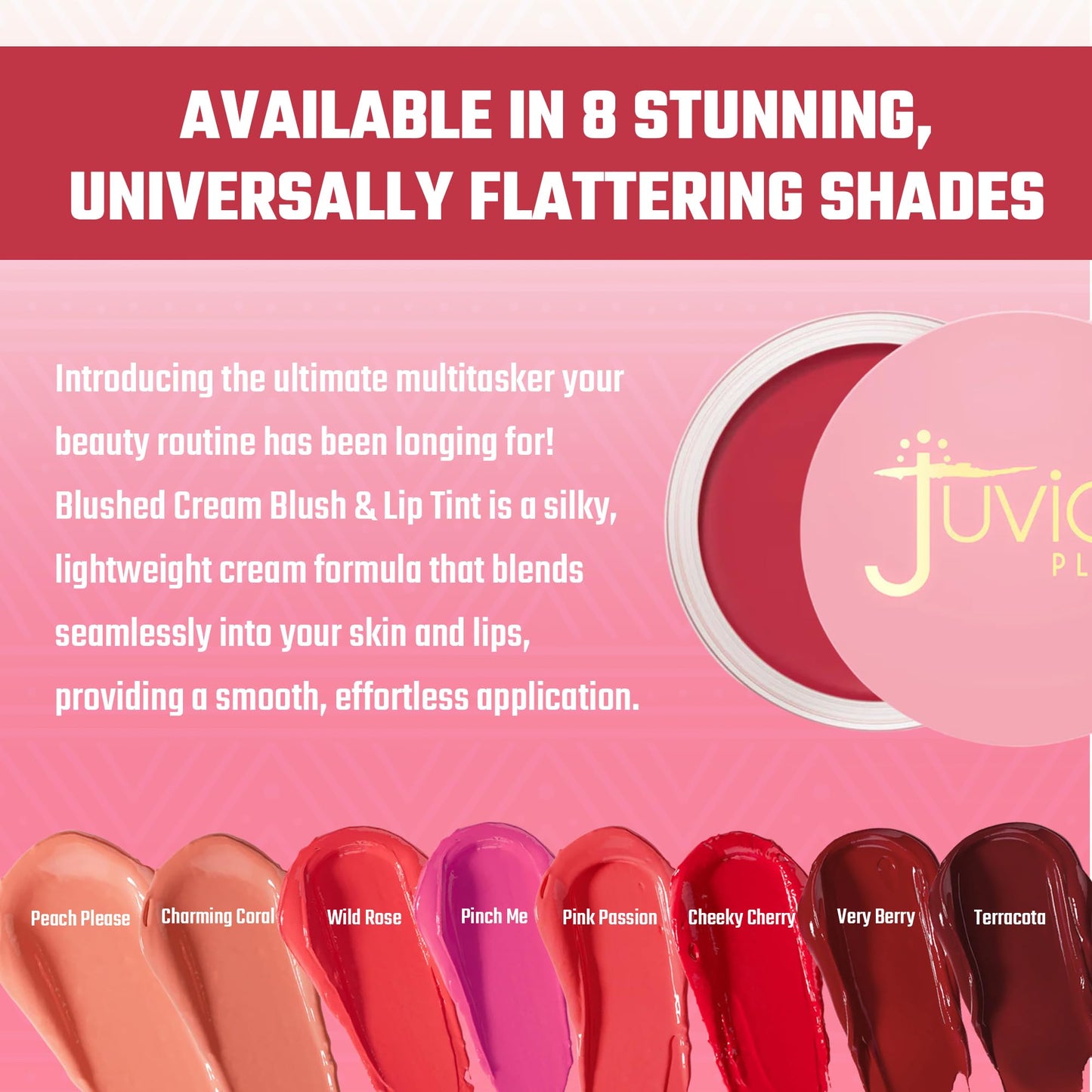 Juvia's Place Blushed Cream Blush – Pink Passion – Multi-Purpose Cream Blush for Cheeks & Lips - 2in1 Formula, Smooth, Blendable Texture for a Soft Dewy Finish - Buildable & Lightweight Face Makeup