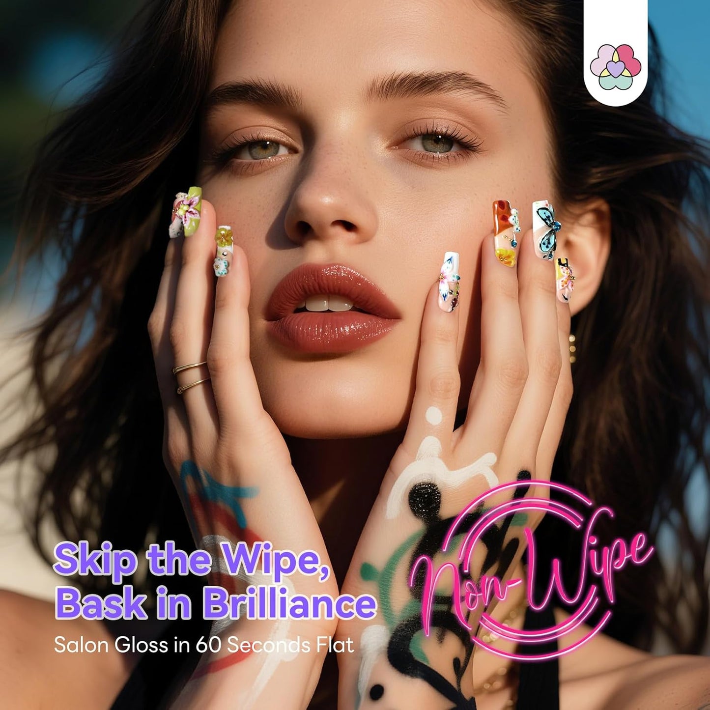 Builder Nail Gel Kit - 4 Colors (Clear, Nude, White, Pink) for Nail Extensions & 3D Sculpting - Long-Lasting Non-Sticky Hard Gel with Chrome Powder