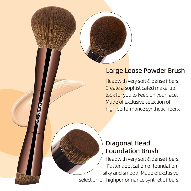 Dark Brown 20 Pcs Makeup Brush Set with Gift Box – Double-Ended Face & Eye Tools