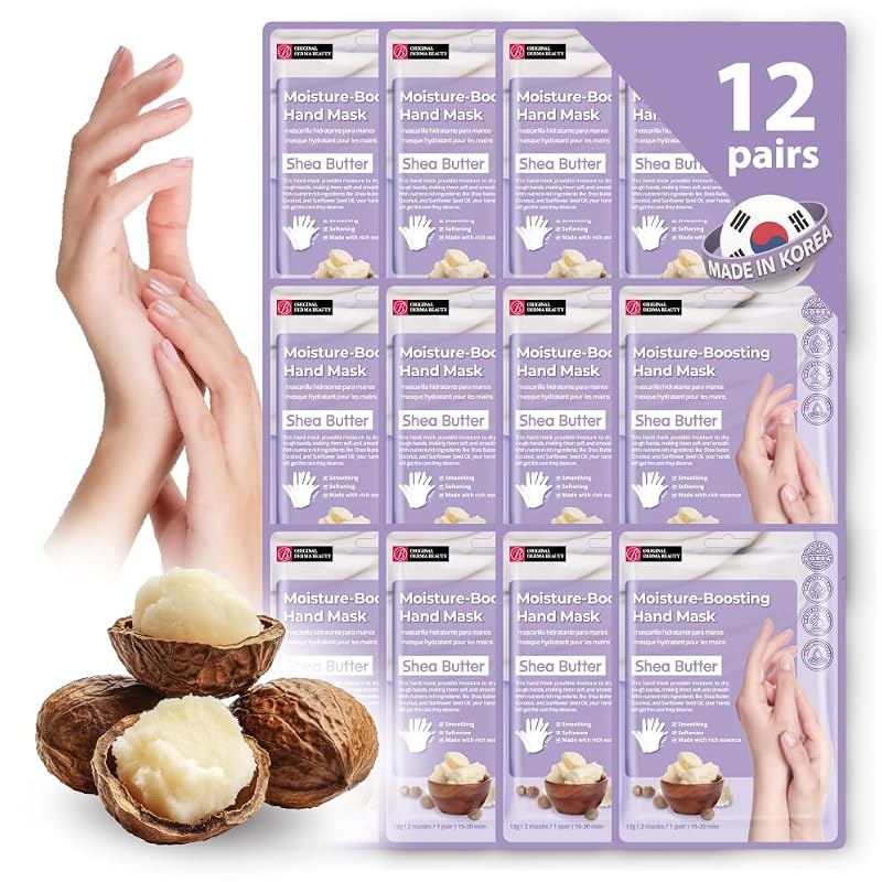 Innerest Shea Butter Hand Mask Gloves 12 Pairs Moisturizing Hand Care