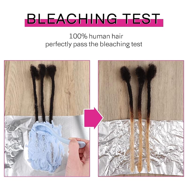 Natural Black 6in 0.8cm 20 Locs Handmade Afro Dreadlock Extensions - 100% Human Hair, 6in, 20 Strands