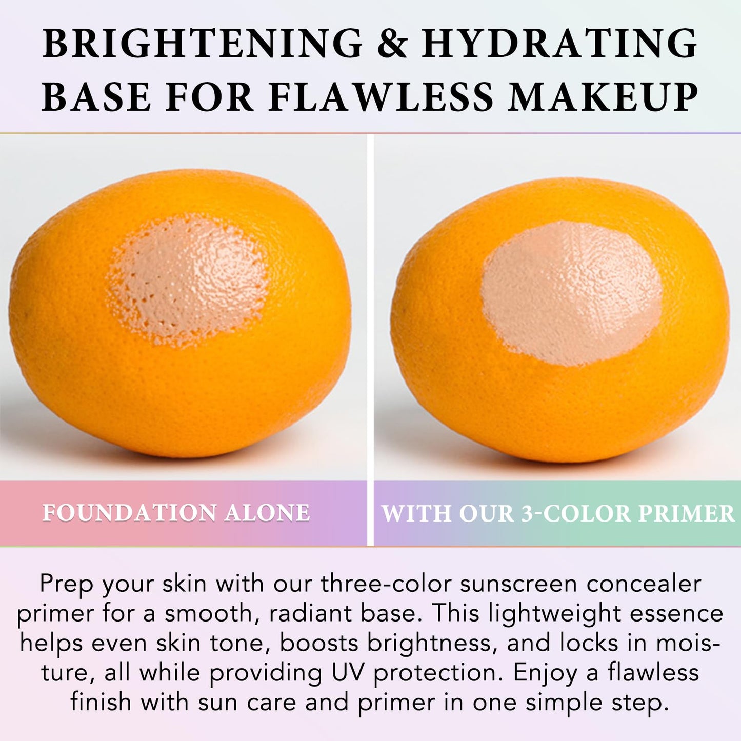 Primer for Face Before Makeup - Face Primer with SPF50+/PA++++｜Moisturizing & Brightening and Water & Sweat Resistant｜Make up Primerr｜Protecting & Repairing Base Makeup 1.4oz