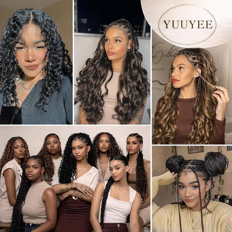 French Curl Braiding Hair Extensions 8 Packs Crochet Braids P27/613+18 Inch - 8 Crochet Braids