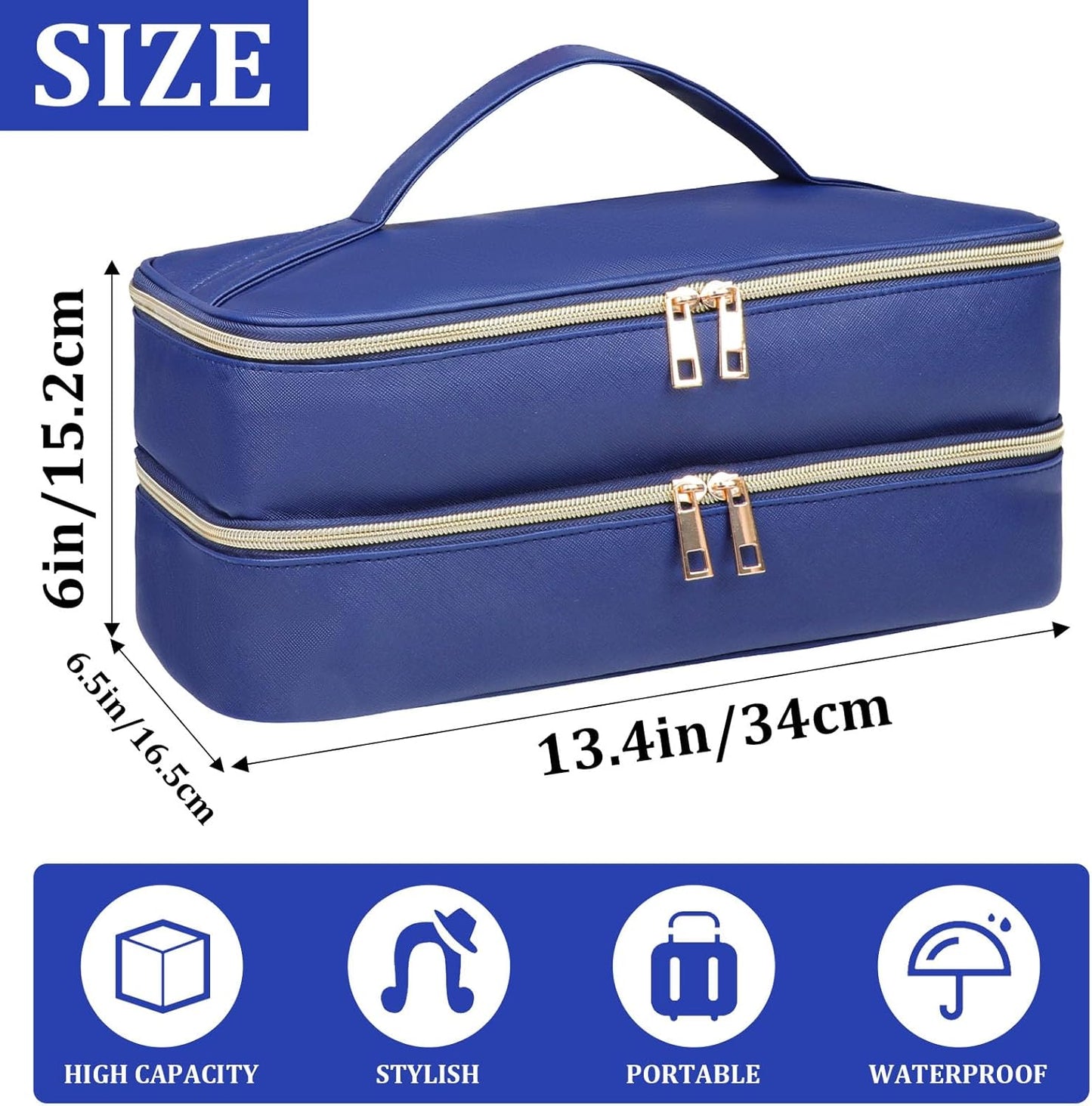 Shark Flex Style Travel Case - Double Layer Waterproof Organizer for Hair Dryer Attachments (Dianthus White)