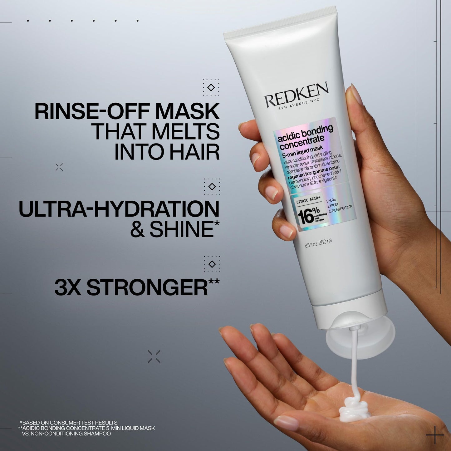 REDKEN Bonding Hair Mask for Dry, Damaged Hair Repair | Acidic Bonding Concentrate | Hydrating 5 Minute Hair Mask | For All Hair Types