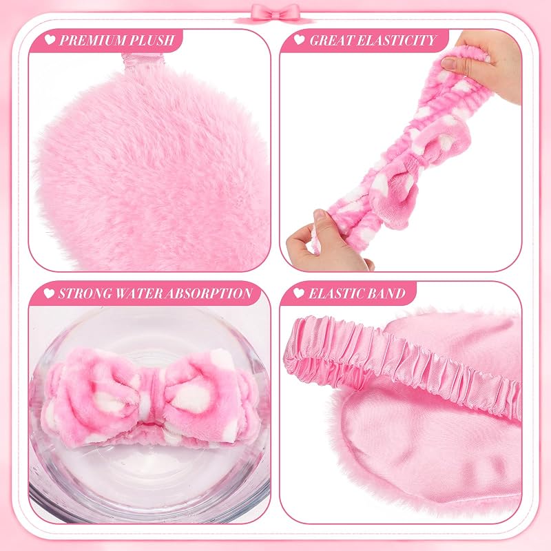 Spa Sleepover 36 Pcs Party Favors Set with Headbands, Eye Masks & Scrunchies - Pink