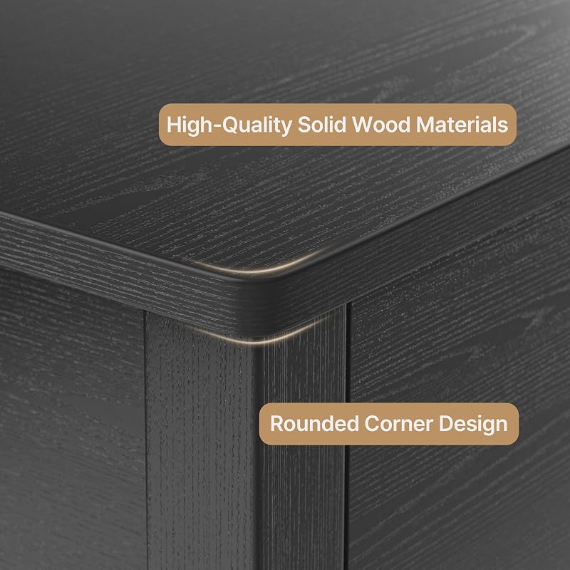 Gizoon Black Sofa Table with Outlets & USB Ports - 39" Wide, 2 Drawers
