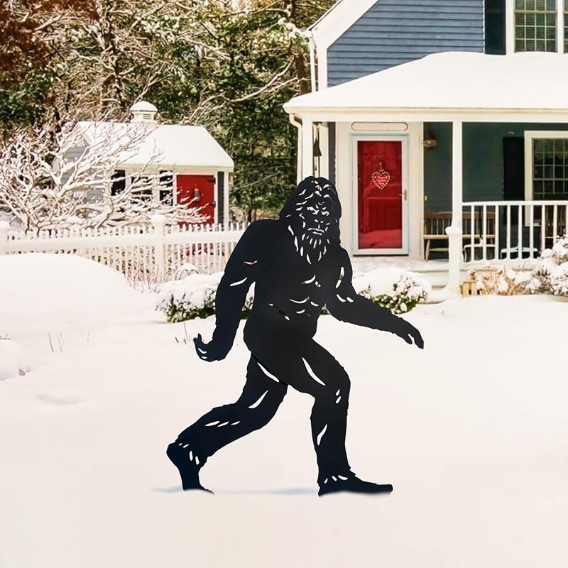 4ft Bigfoot Metal Outdoor Decor – Bigfoot Silhouette Garden Stake