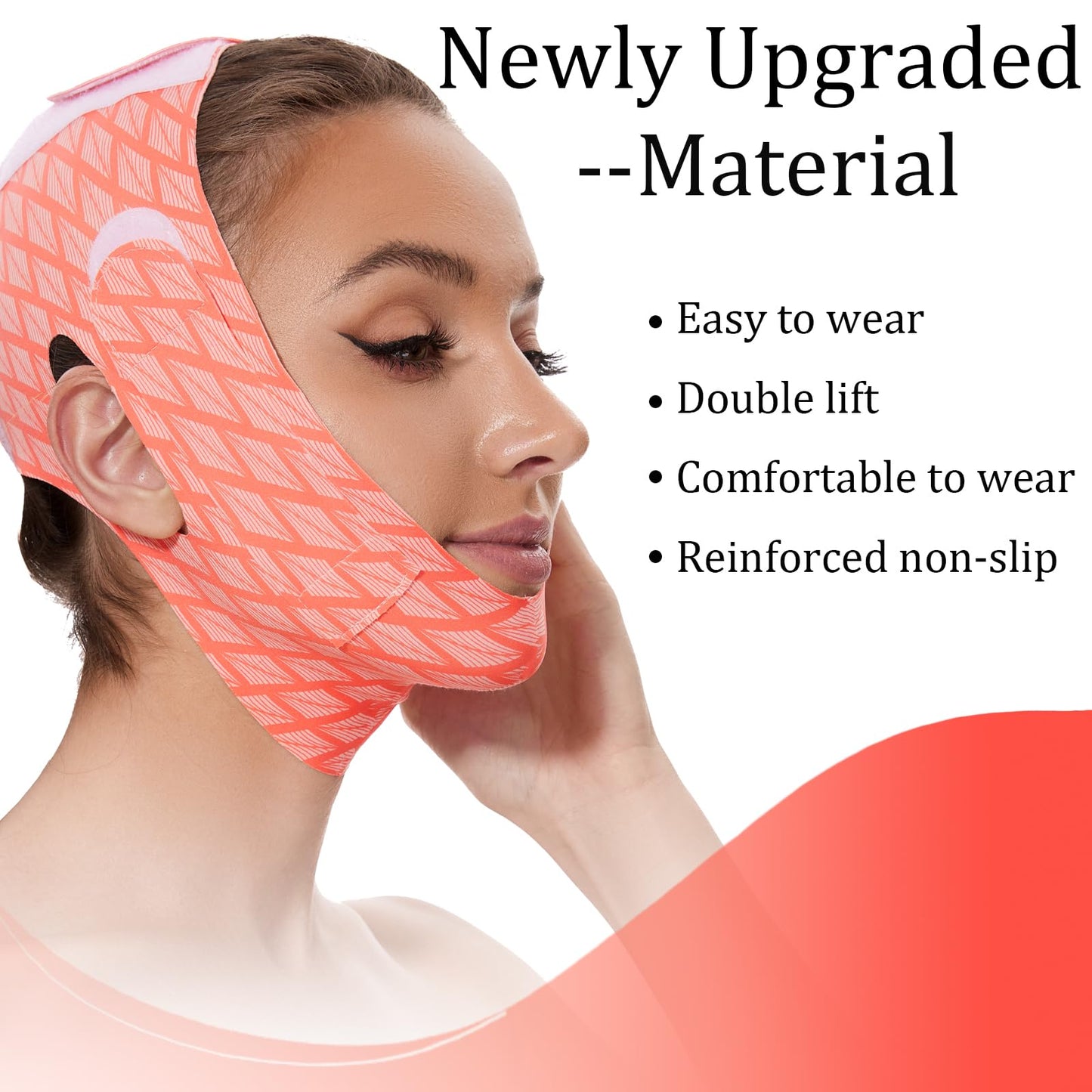 Edcbmb V Line Mask Double chin reducer Strap Eliminator Remover Prevent Sagging Shaped Face Belt slimming for Sleeping Women Jaw Exerciser