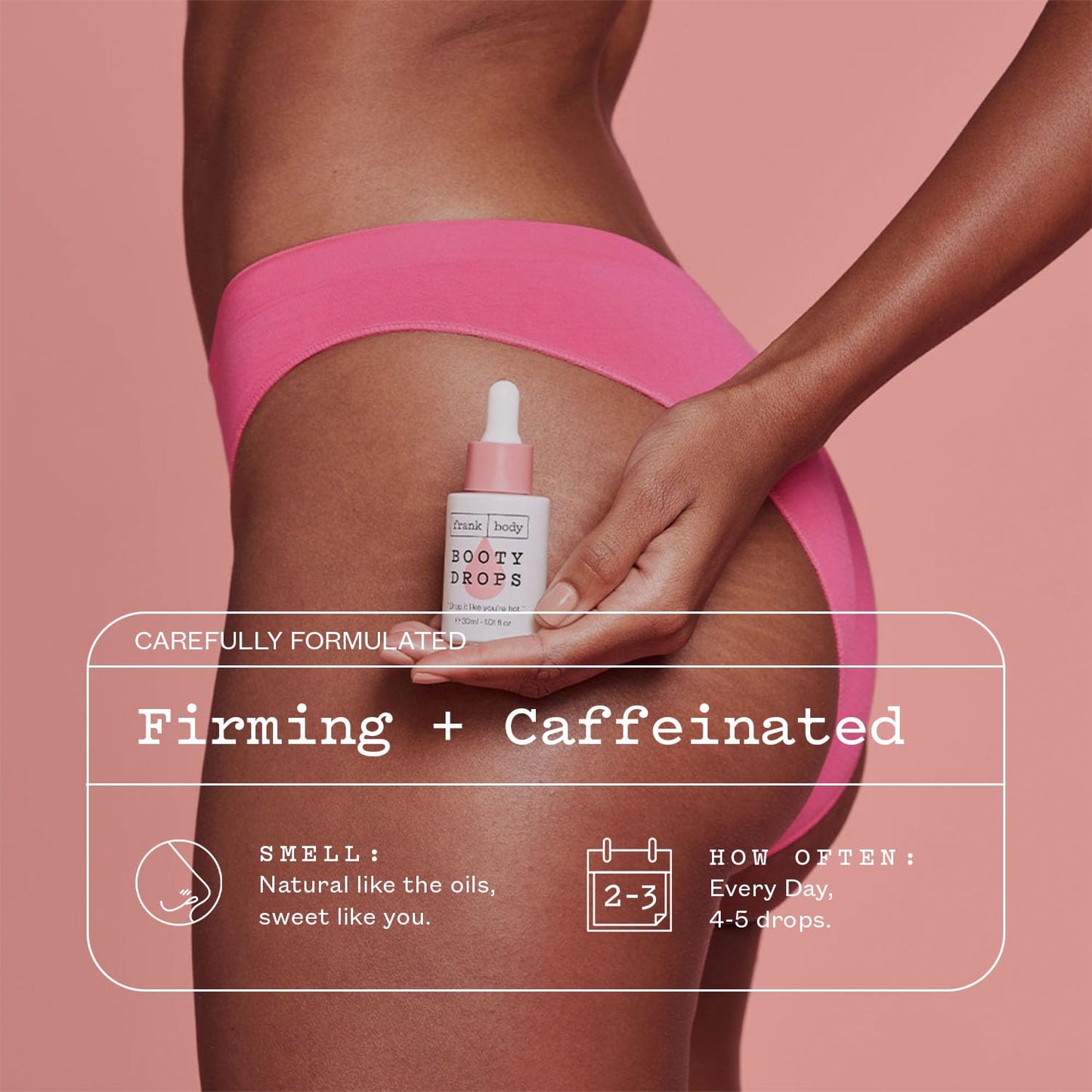 frank body Booty Drops Firming Body Oil | Firms & Smooths Skin for a Hydrated, Supple Look | With Caffeine, Guarana & Jojoba Oils | Vegan & Cruelty-Free | 30ml/1.0 fl oz