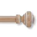 MODE Farmhouse Curtain Rod 76"-144" with Doorknob Finials — Weathered Oak, 1 Pack