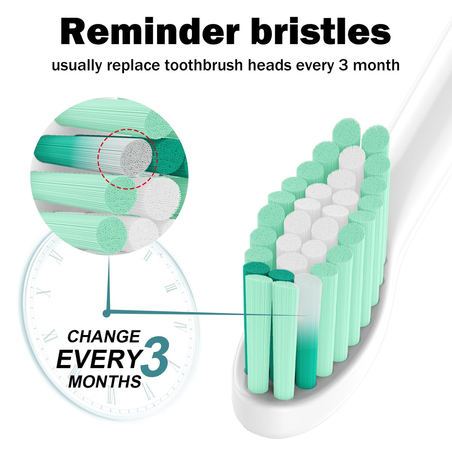 Toothbrush Heads for Philips Sonicare Replacement Brush Heads Medium Soft Dupont Bristles Electric Toothbrush Replacement Heads Fit E-Series Essence Xtreme Elite Advance and CleanCare, 6 Pack