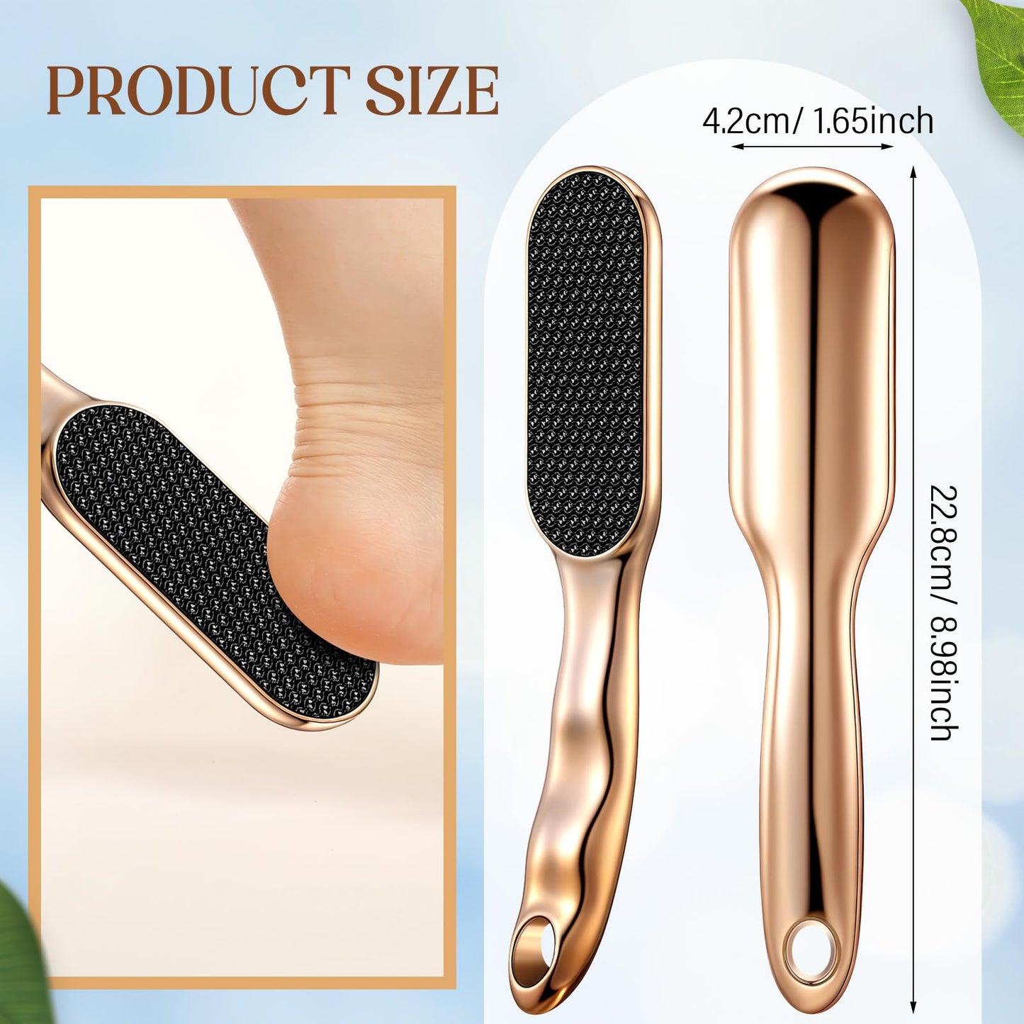 Lanties Hard Skin Remover Nano Glass Foot File, Veins Grain Foot File, Professional Foot Care Tools, Pedicure Tool for Smooth Feet, Safe and to Remove Hard Skin and Dead Skin Foot Scrubber(Gold)