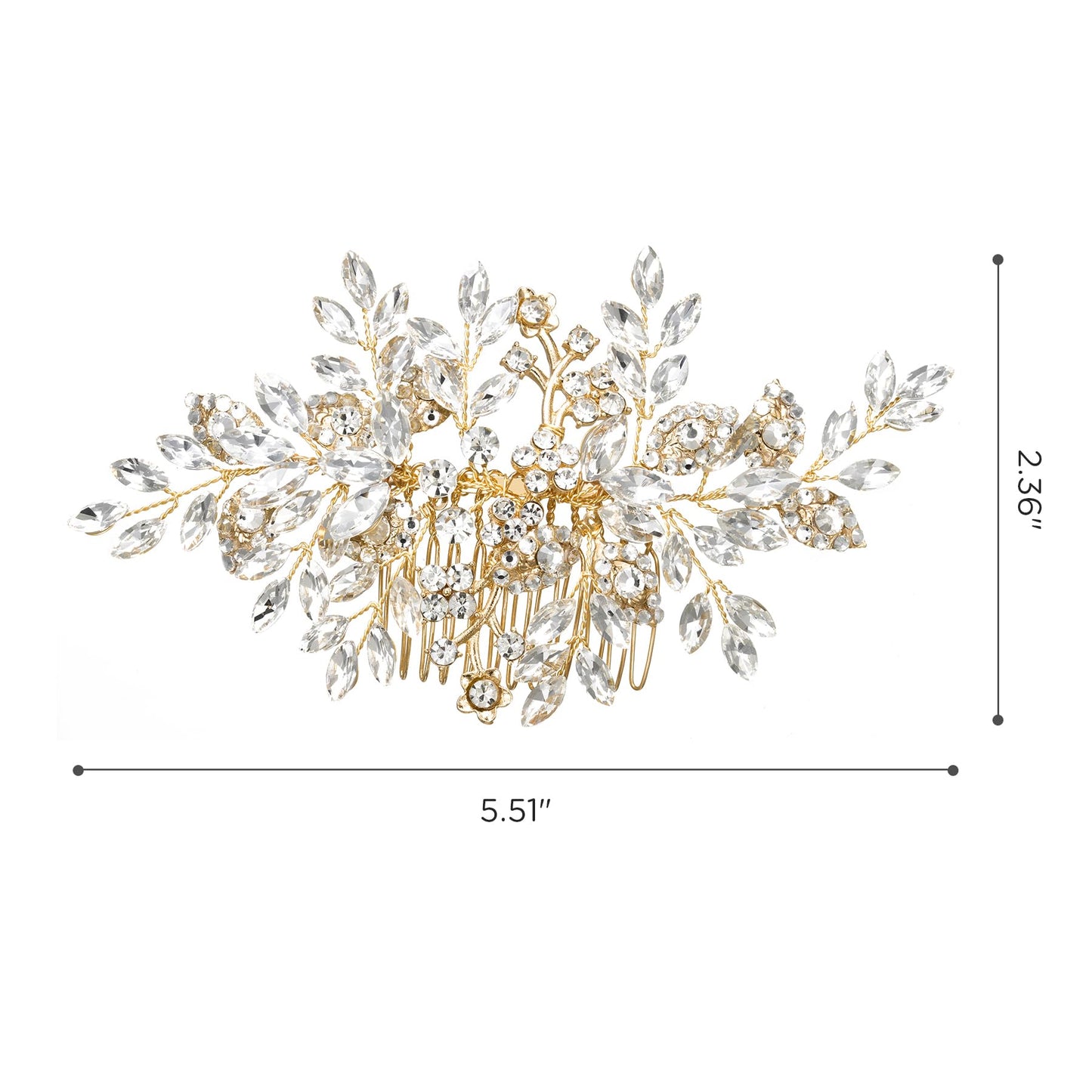SWEETV Rhinestone Wedding Hair Comb Crystal Hair Pieces Bridal Side Combs Elegant Bride Hair Accessories Wedding Hair Clip for Women Girls Bridesmaid
