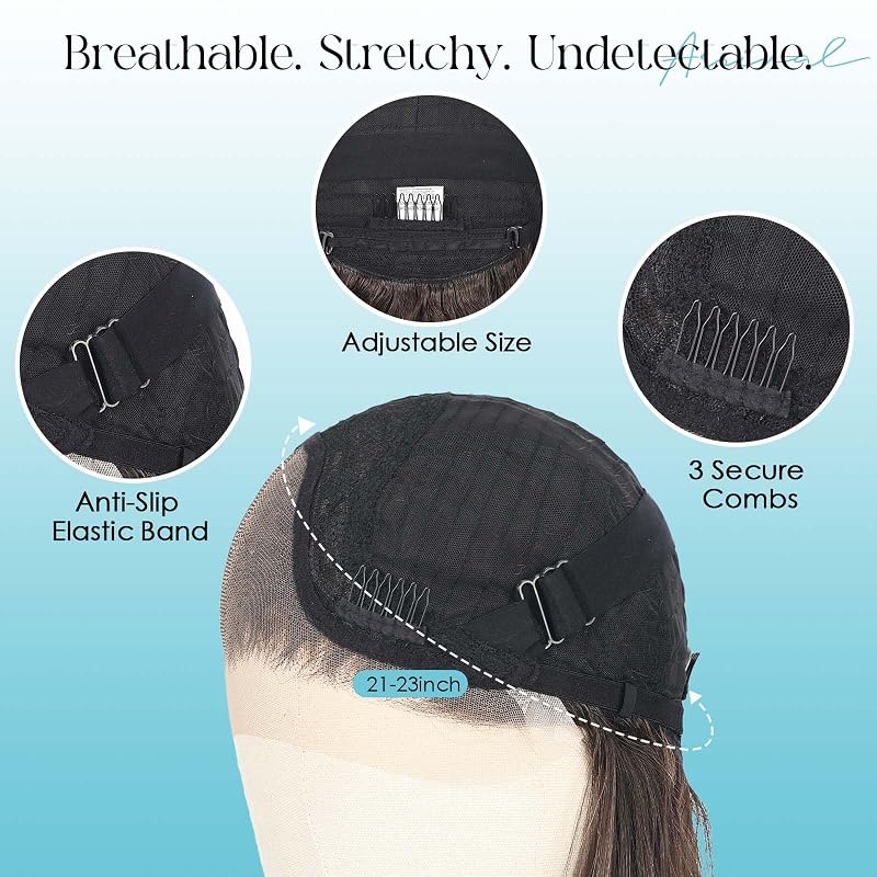 Luwila 30in 13x4 HD Lace Front Wig Glueless Pre-Cut Natural Hairline, Dark Brown Highlight #FS4/30