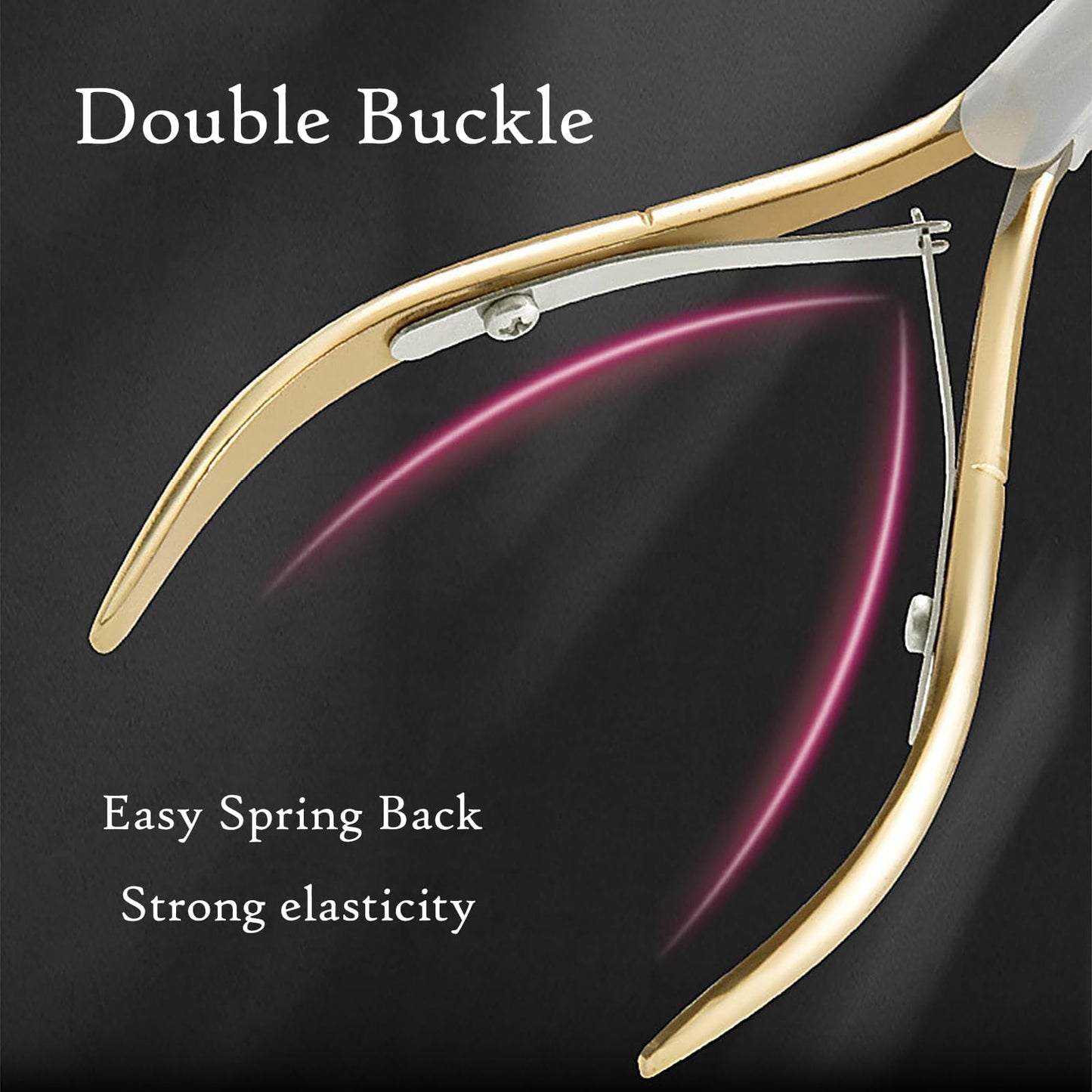 Glossy Finish Cuticle Nipper & Nail Tools - Fine-Coated Trimmer, Double Buckle Cutter with Comfort Grip - Cuticle Remover & Clipper (Yellow+Blue+Pusher)