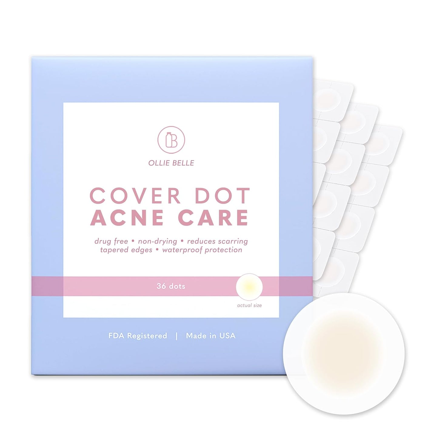 Hydrocolloid Acne Treatment Dots (120 Count) | Clear Waterproof Blemish Patches