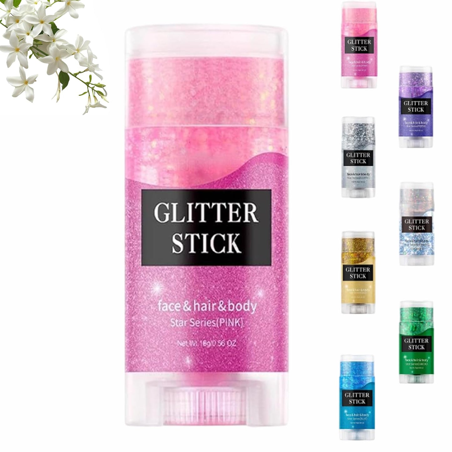 Patriotic Body Glitter, GlitterWax Stick, GlitterSlick BackStick, 4th of July GlitterStick, Long-Lasting Makeup Shine