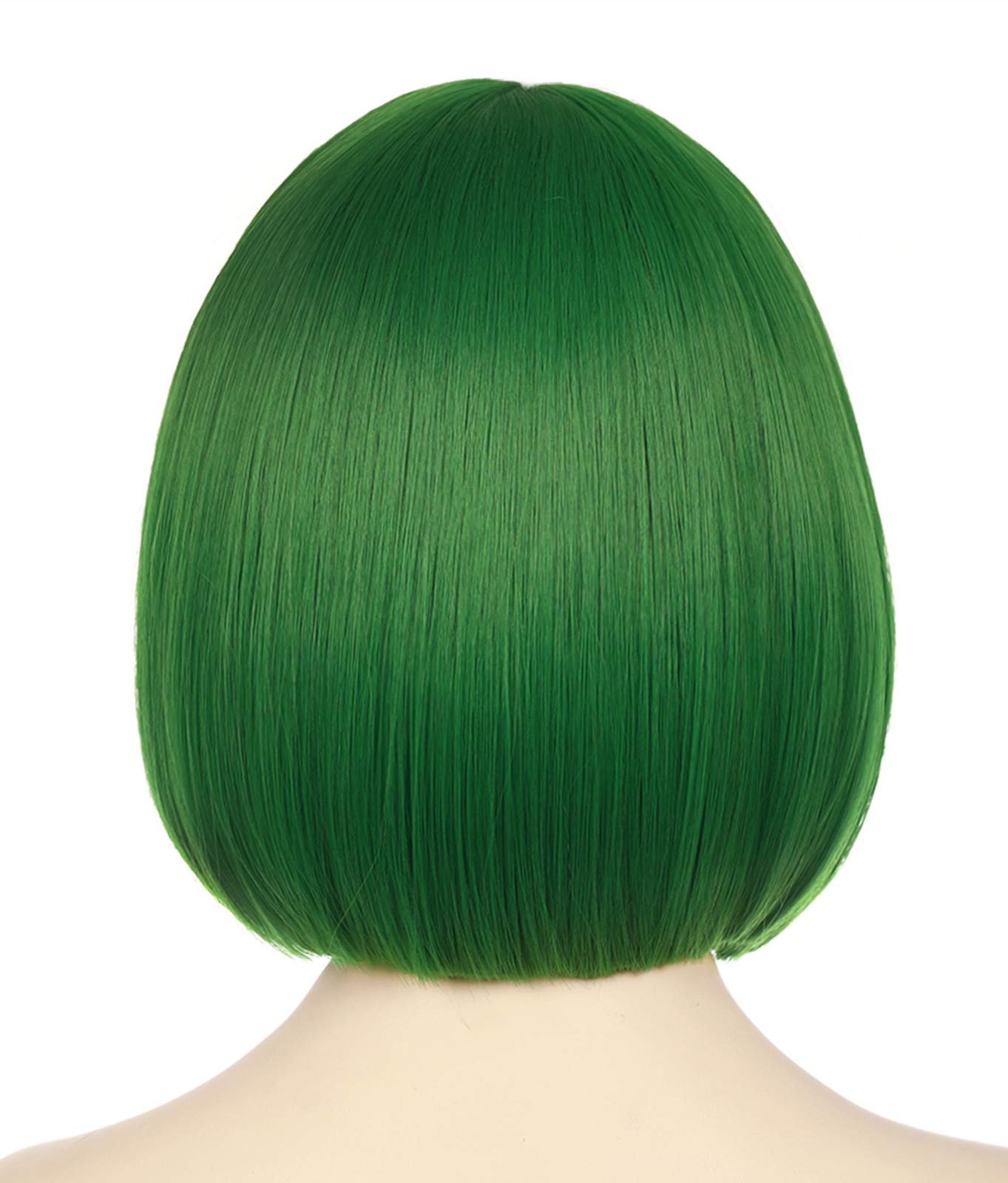 Bopocoko Green Wig Short for Women - St Patrick's Day Bob Wig With Bangs, Natural Cute Synthetic for Halloween BU110GR