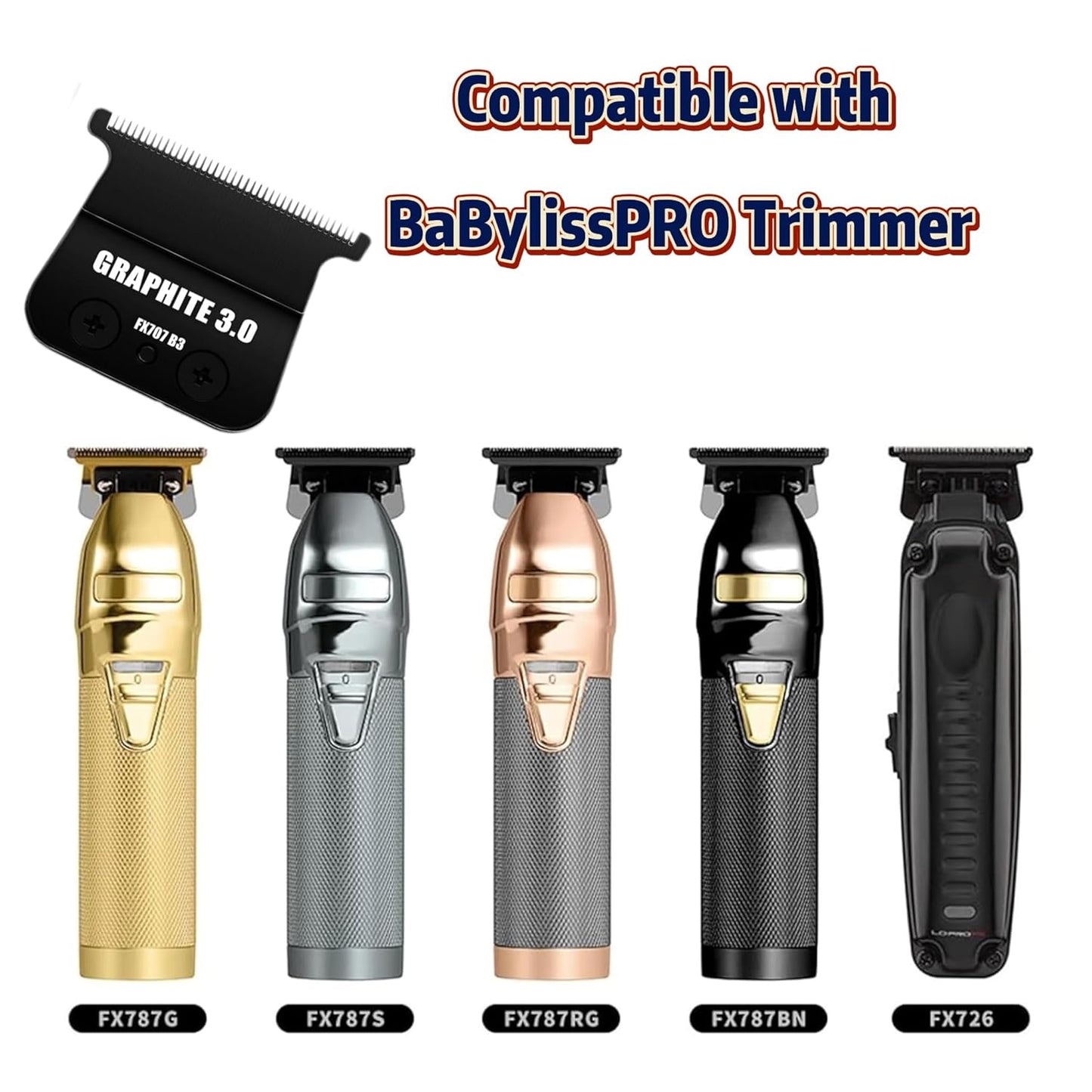 BaByliss PRO FX707Z Replacement Trimmer Blades for FX787 & FX726 - DLC 2.0 (1 Pc)