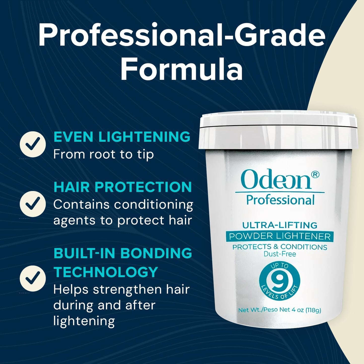 Odeon Professional Ultra-Lifting Powder Lightener - Lifts Up to 9 Levels, Dust-Free Formula for Balayage, Highlights & Full Bleach - Trial Size Hair Bleach Powder