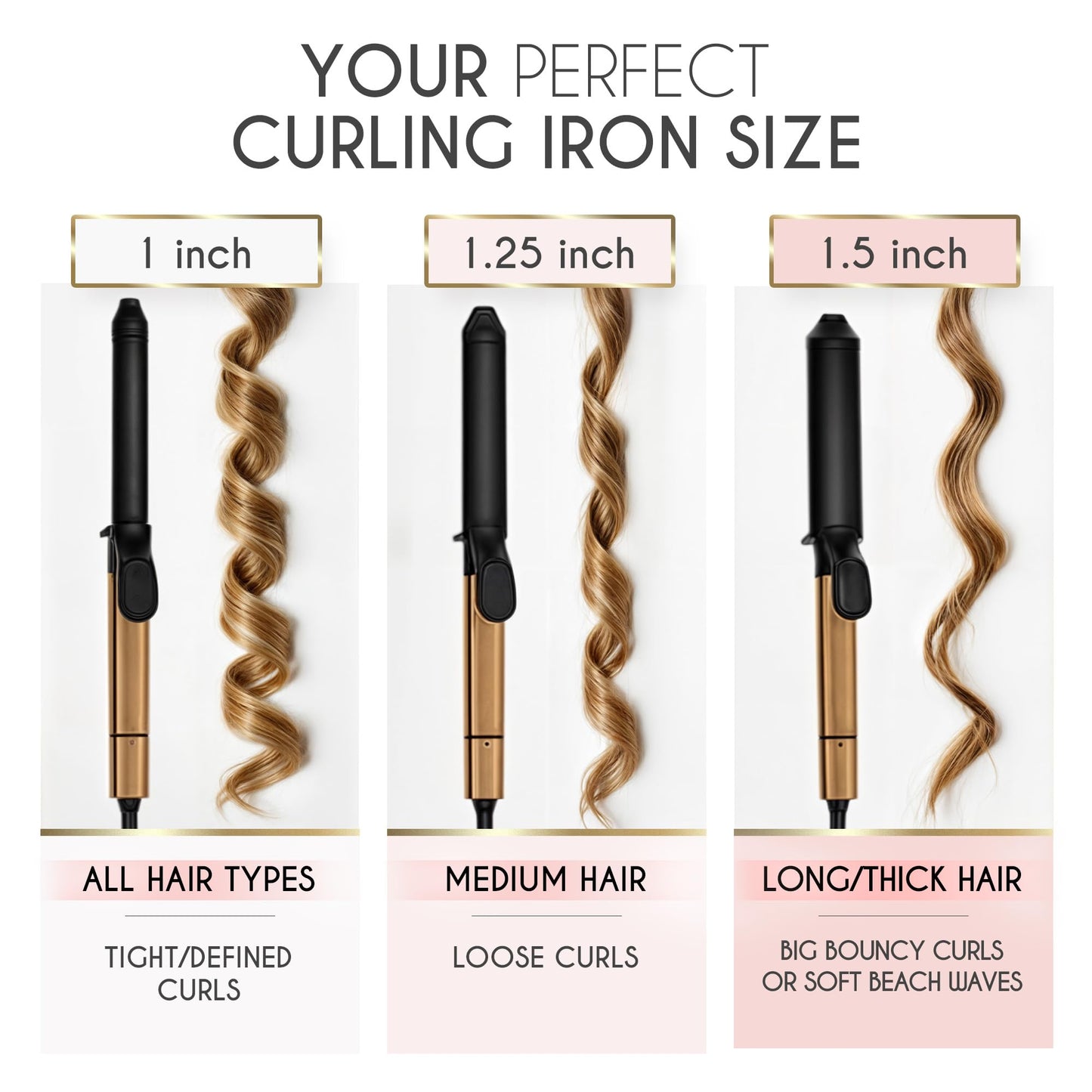 ELLA BELLA® Curling Iron 1 Inch • Professional Hair Curler • Curling Wand • Ceramic Curling Irons • Transform Your Look in Seconds • Suitable for All Hair Types • Say Goodbye to Heat Damage