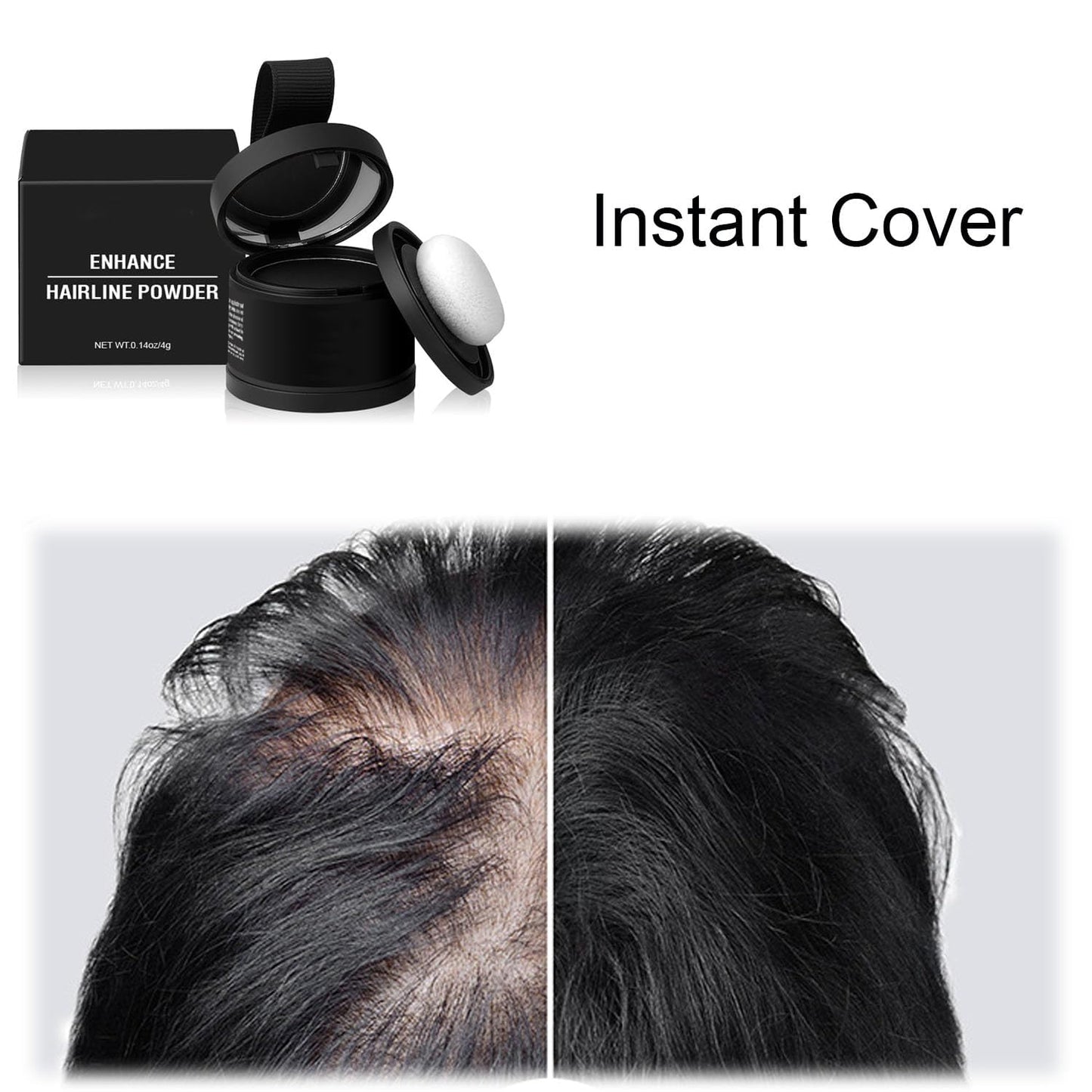 Nivaro Polvo Capilar, Nivaro Hair Cover up Powder, Sweatproof Waterproof Hair Powder with Mirror Long-Lasting Effect, Hairline Root Touch up for Thinning hair Easy to Use (Dark Gray)