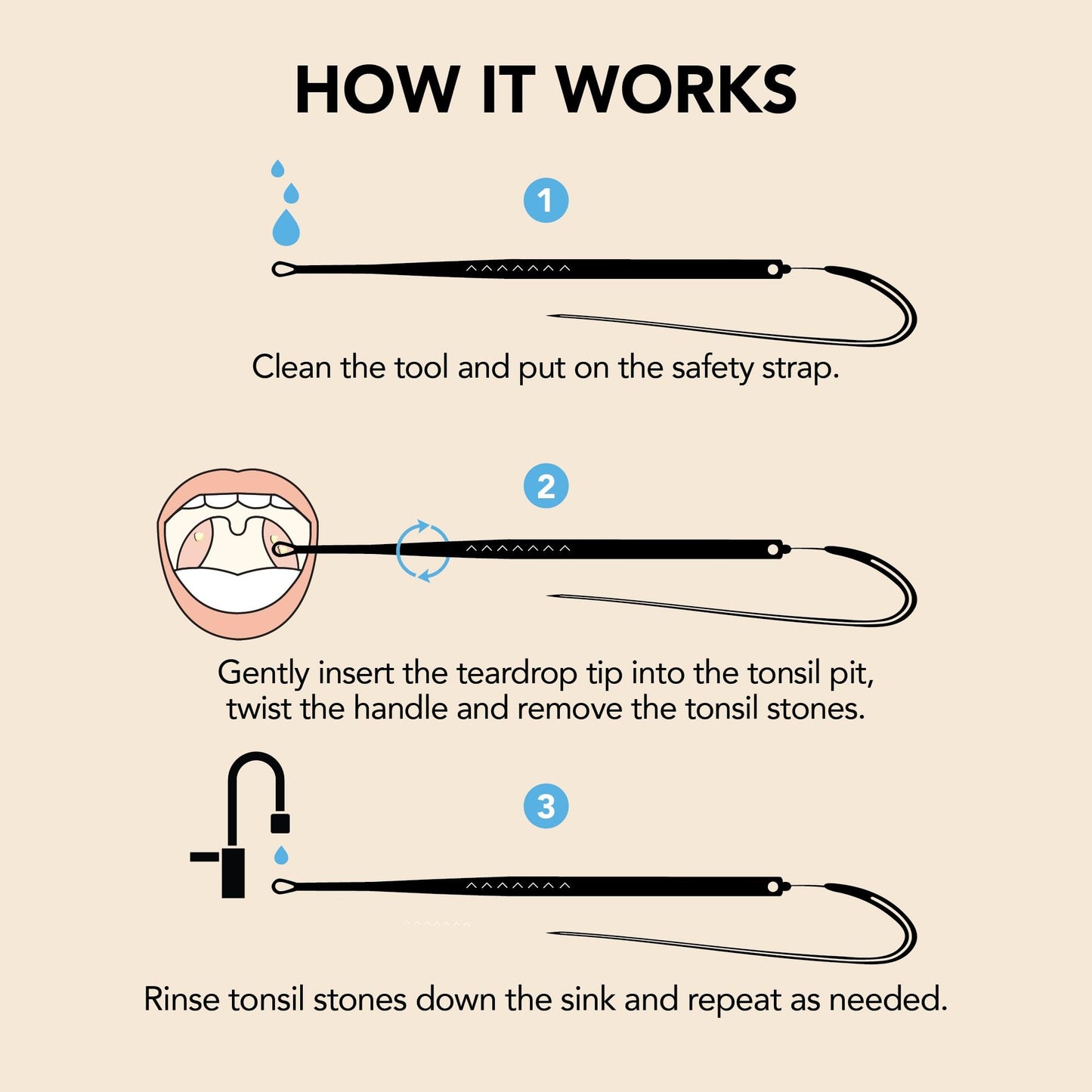 Tonsil Tech Tonsil Stone Remover Kit | Safe and Easy Tonsil Stone Removal - Made in USA - 3 Tip Sizes