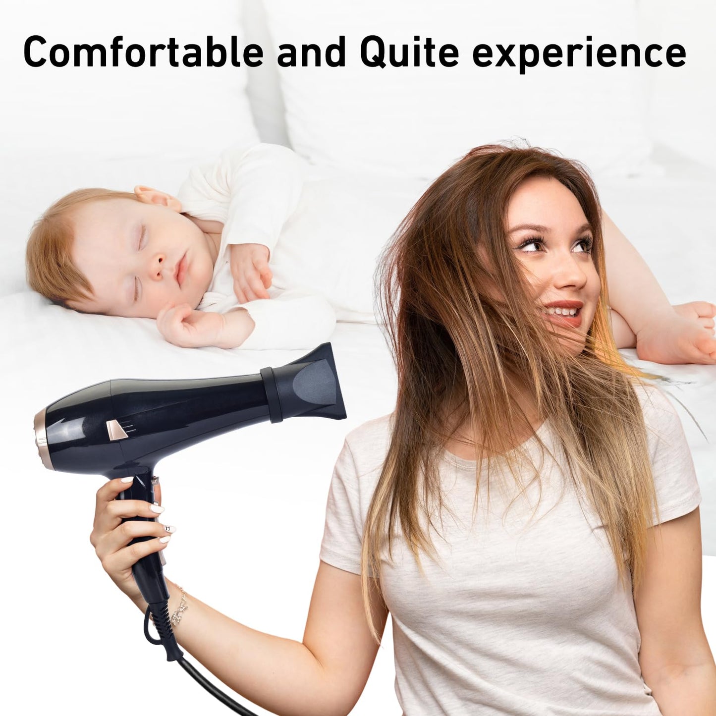 CONFU Hair Dryer, Professional Ionic Salon Blow Dryer with Diffuser for Women and Men, 5X Fast Drying, Powerful and Quiet Hair Blow Dryer for Fast & Easy Styling (1875 Watts)