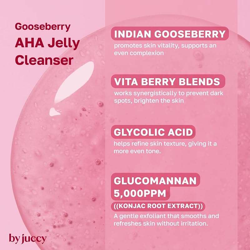 Gooseberry AHA Jelly Cleanser with Glycolic Acid, Brightening Face Wash 4.05 fl oz