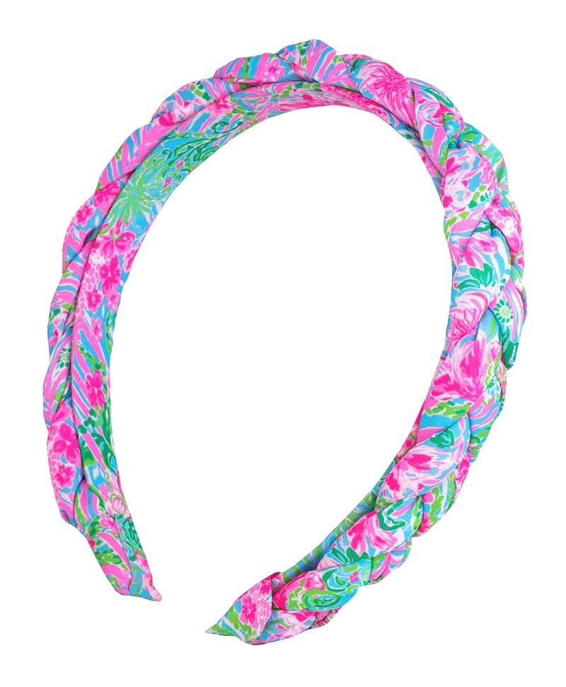 Leaf it Wild Headband - Lilly Pulitzer Printed Twill with Braided Detail (Variation: Leaf it Wild)