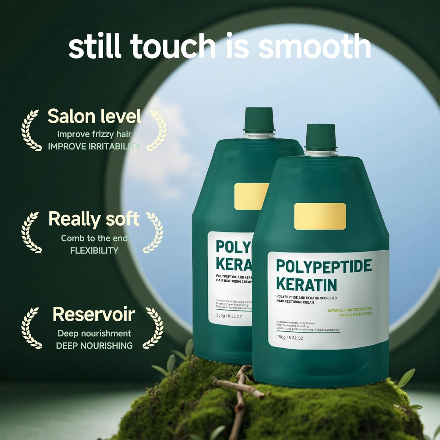 Peptide Keratin Hair Conditioner, Hair Nourishing Mask,Deep Conditioning Hair Mask,Hair Treatment for Lasting Shine and Smoothness for Dry Damaged Hair (2 Pcs)