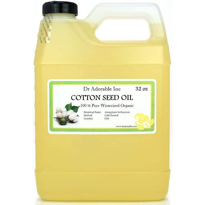 Cottonseed Oil - 32 oz Cold-Pressed, Winterized, Organic Skin & Hair Care