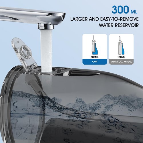 Water Flosser for Teeth Pick Cordlesss,Beautypick Portable Electric flossers for Teeth Cleaning and Flossing,300ML Braces Oral Irrigator, Rechargeable Waterproof Dental Picks for Home Travel