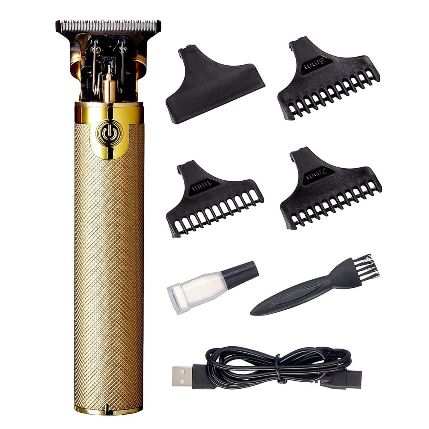 KISS Precision Blade Cordless Trimmer with Stainless Steel T-Blade, Powerful High-Torque, High-Speed Motor, 3 Blade Guard Attachments & Blade Cover, USB Cable & Long-Lasting Lithium Ion Battery