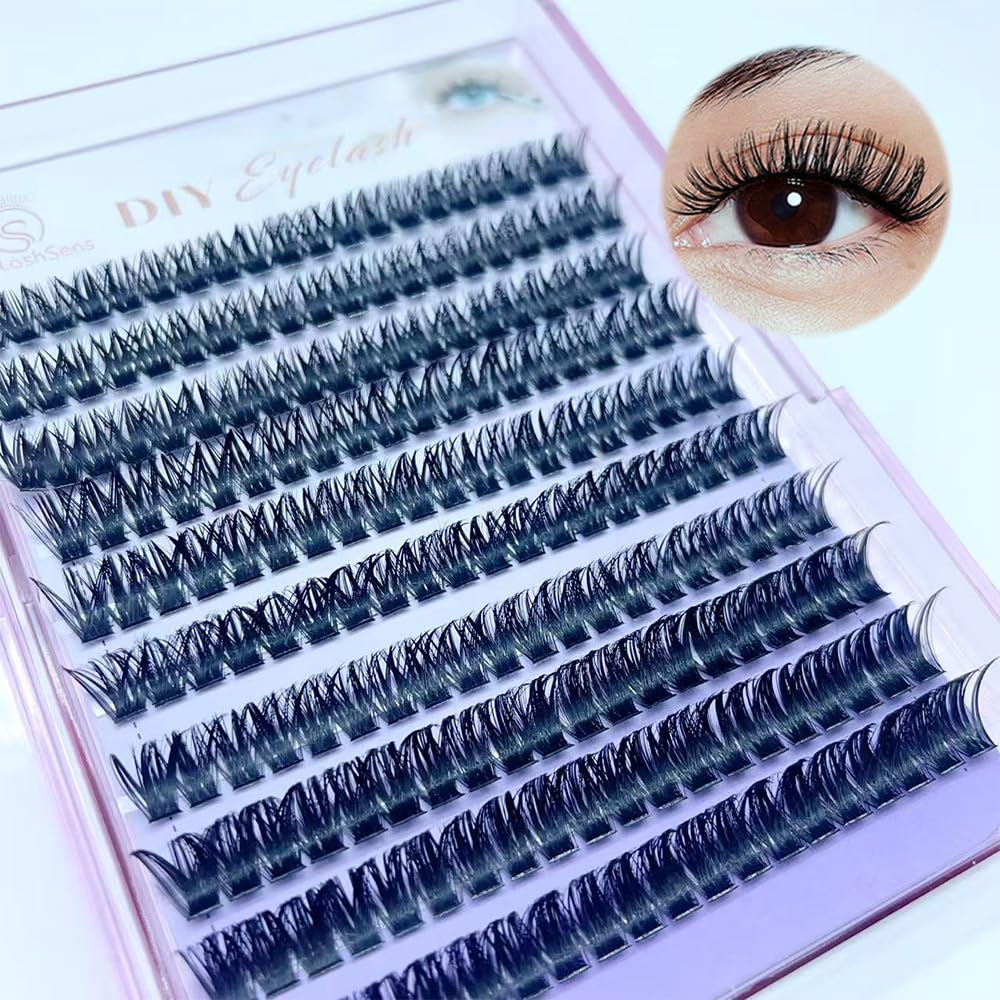 DIY Eyelash Clusters - 80D Volume Wispy Lashes, D Curl 9-16mm, Faux Mink Protein Fiber for Beginners