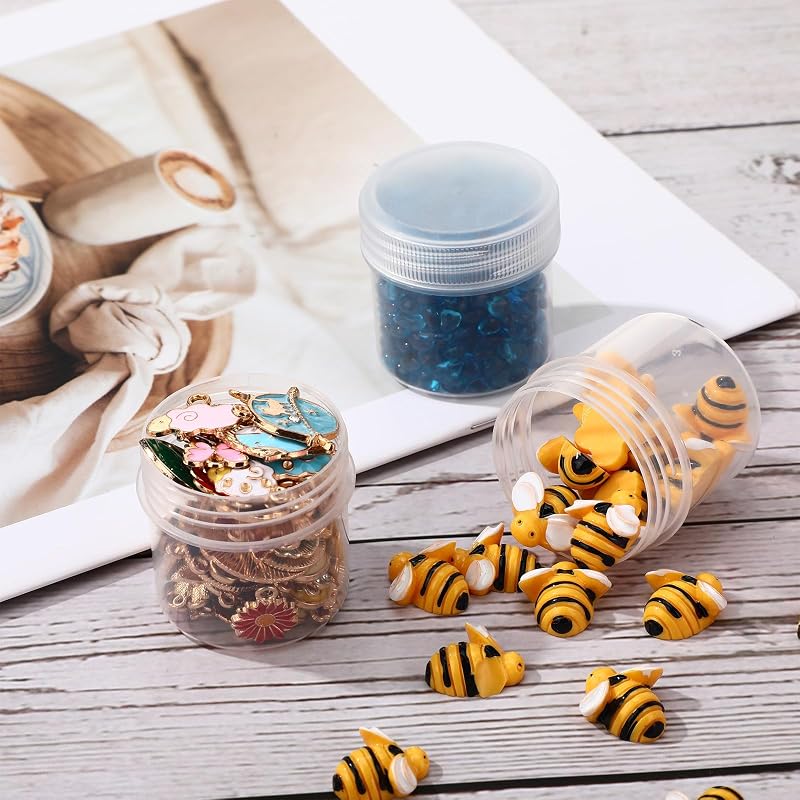 100 Pcs 1 oz Clear Plastic Jars with Lids - Leak Proof, Reusable (Variation: Clear 300 ml Pack of 100)