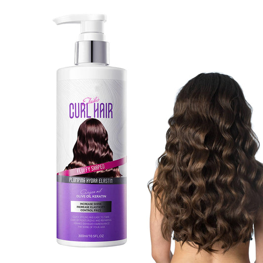 Natural Elastin for Curly Hair 2 in 1 Plumping and Moisturizing Elasticity Long-lasting Styling Elastin Hair Products (Extra Large 1 Bottle)