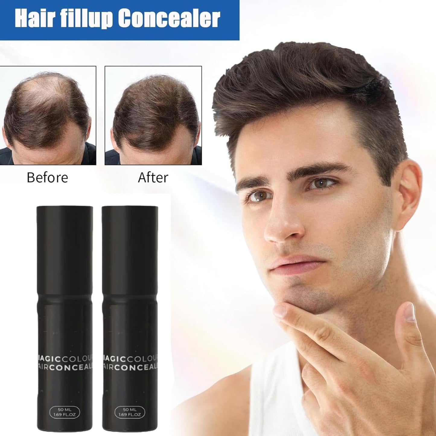 Tiveno Hair Concealer Cream, Magi ccolour Hair Concealer 50ml, Hairfillup Concealers, For Women and Men for a Natural Volumized Look (Light Brown)