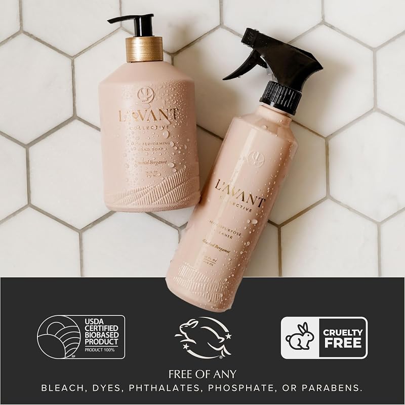 L'AVANT Collective Blushed Bergamot Plant-Based Hand Soap 16oz Refillable Glass Bottle