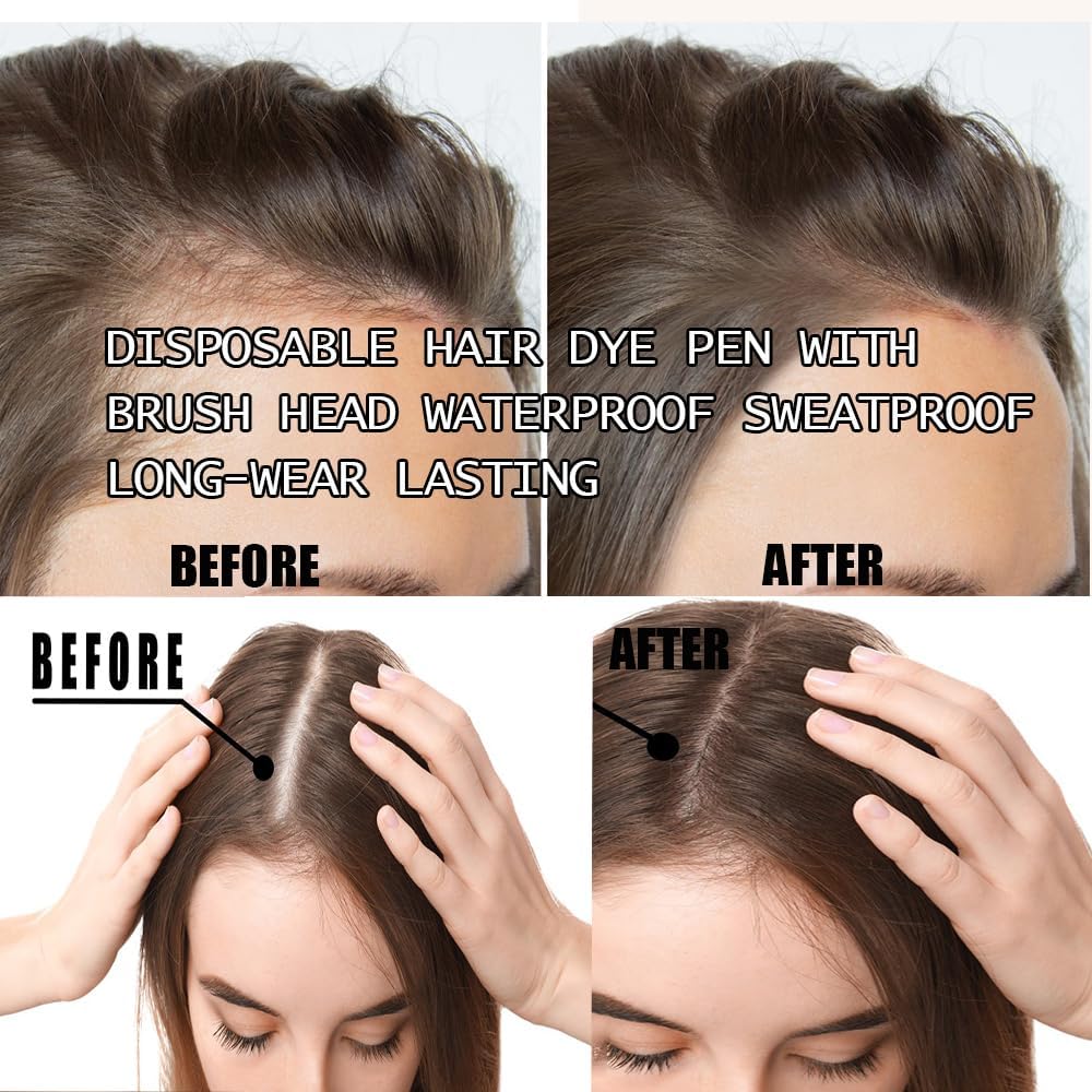 Carylook Hair Color Stick, Waterproof and Sweat-Proof Hair Dye Stick, 2 In 1 Portable Hair Color Touch-Up Sticks with Comb, Quick Touch Up White Hair Concealer Sticks for Women & Men