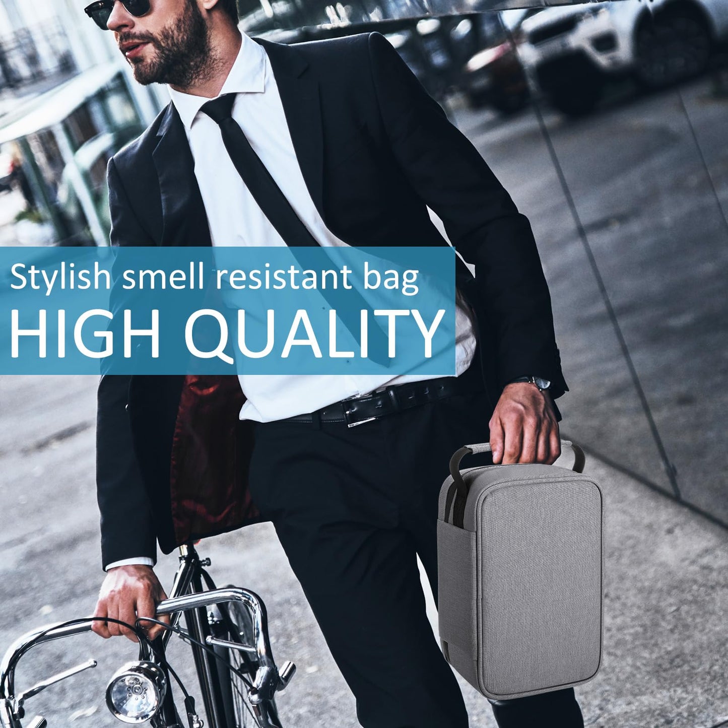 Wonderjune Smell resistant Bags with Combination Lock Storage Organization Container Tray, Jar, Tubes Seal Bags for Travel Gift for Men Women Home Storage Accessories(Gray)