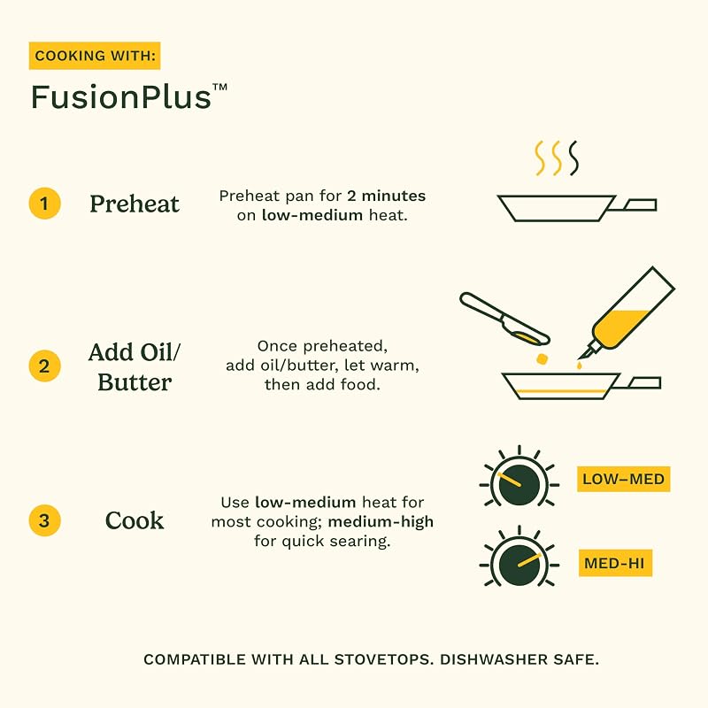 5-Quart Sauté Pan with Hybrid Stainless Steel & Ceramic Surface – Oven Safe, Induction Ready (FPS33-30H) Variation: 5-quart Saute Pan