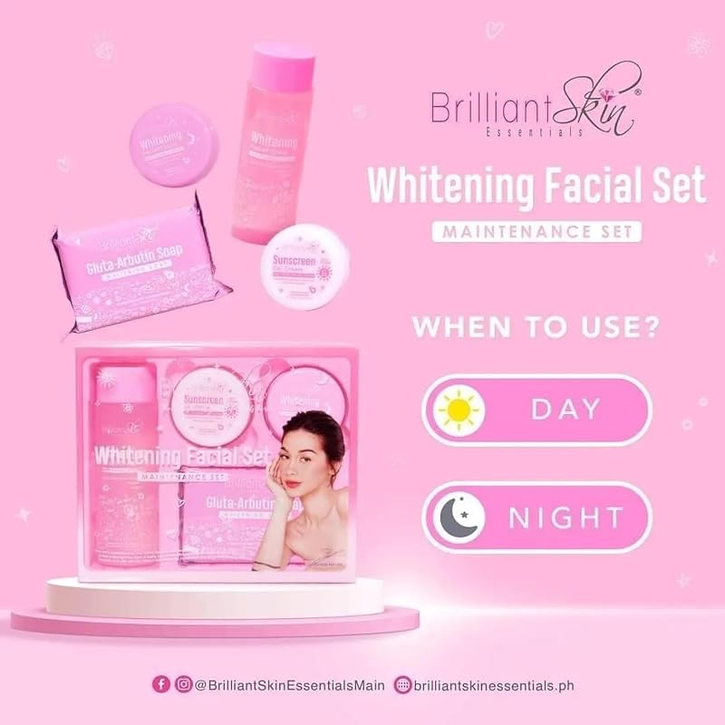 Brilliant Skin Whitening Facial Set — Soap, Toner, Cream & SPF 30