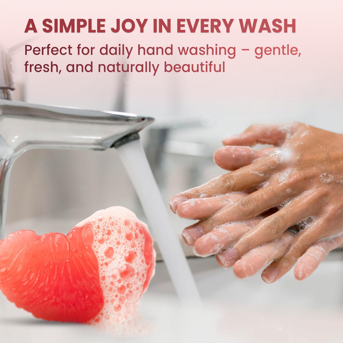 ABERA Grapefruit Soap Bar – Fruit-Shaped Decorative Soap for Bathroom Décor or Spa Vibes – Citrus Scent Moisturizing Vegan Body Cleanser, Unique Hand Soap Gift Set, 2 Pack (4.6 oz Total)