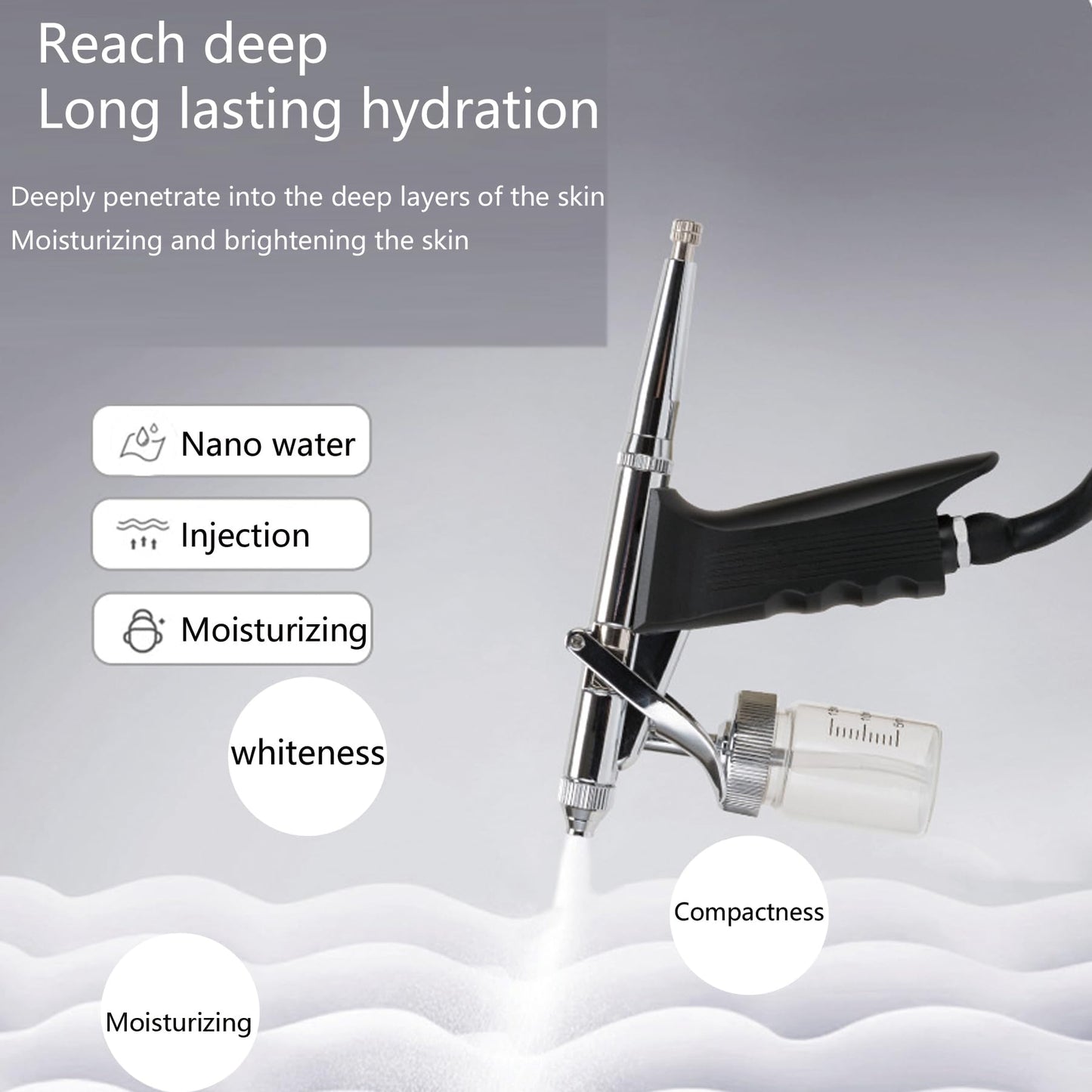 Professional Cool Face Mist Steamer Facial Sprayer for Eyeslash Extensions Face Moisturizing Hydration Refeshing Salon and Home Use, Strong Spray Motors Built for Professional Effetcs