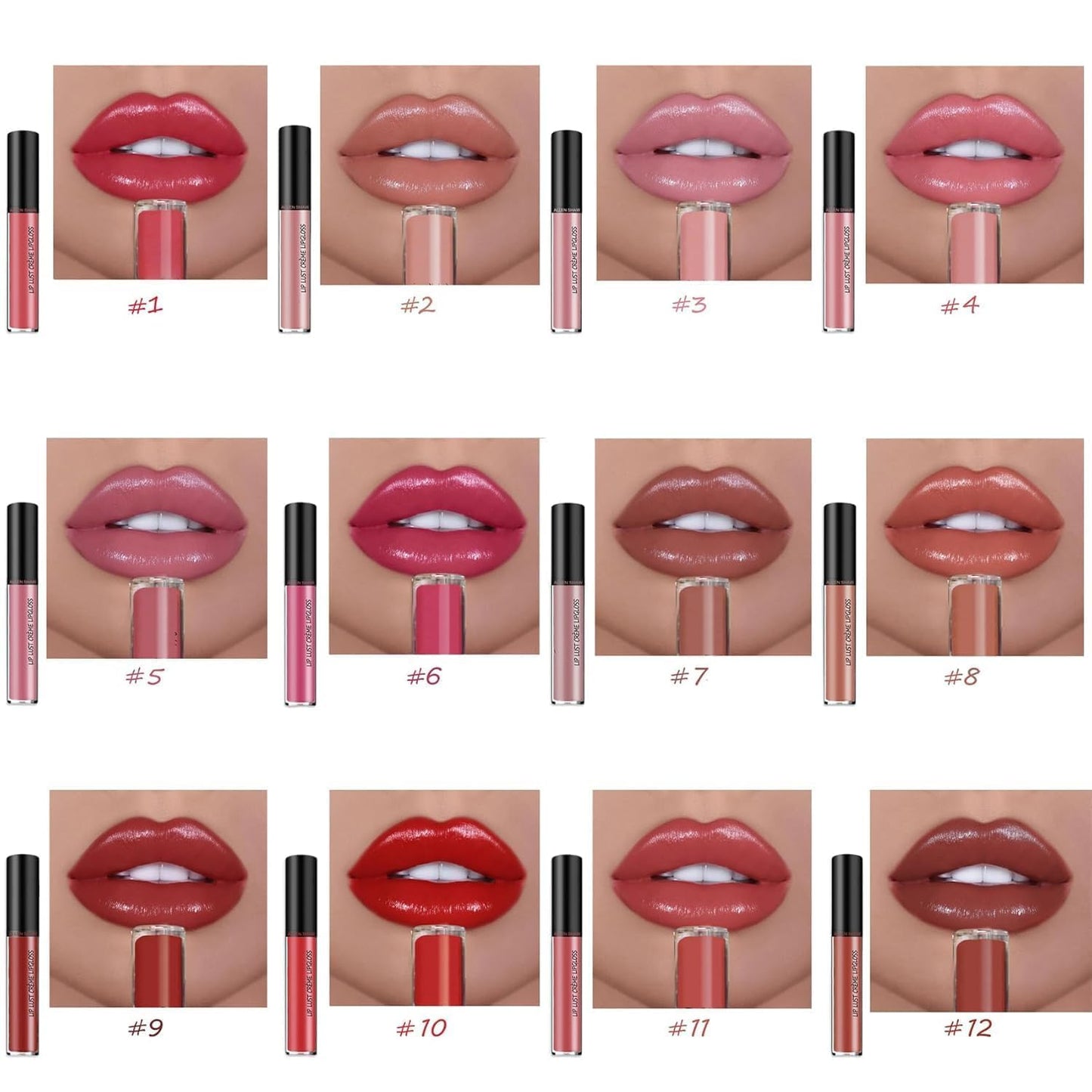 Lassi Lips Staining Lip Oil, 12 Colors Cream Texture Lipstick, Creamy Texture, Light and Non-sticky, Highly Moisturizing, Non-sticky, Non-fading, Suitable for Women to Carry (#02)