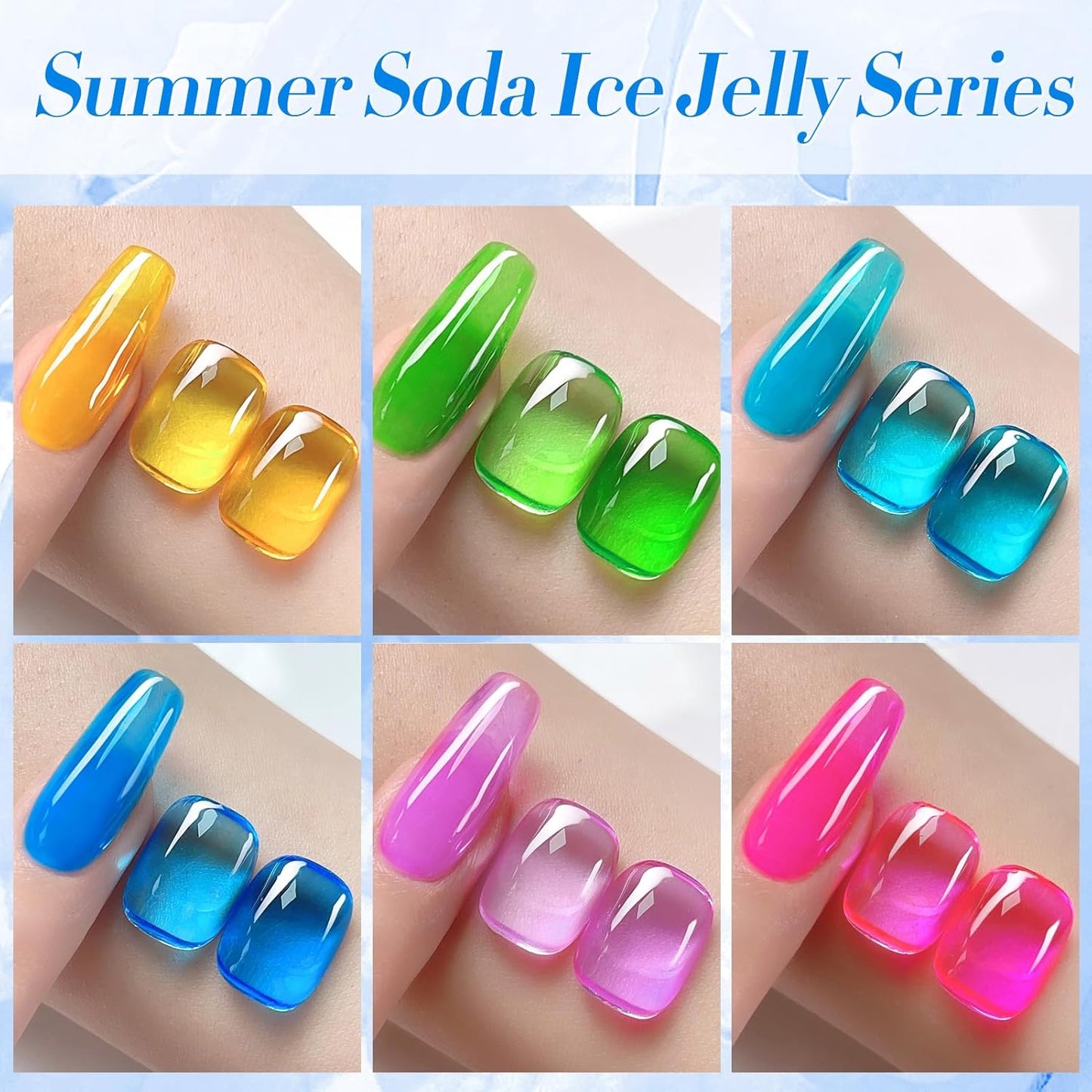 Born Pretty Neon Jelly Gel Nail Polish Set - Halloween Colors, Soak Off UV/LED for Salon & DIY
