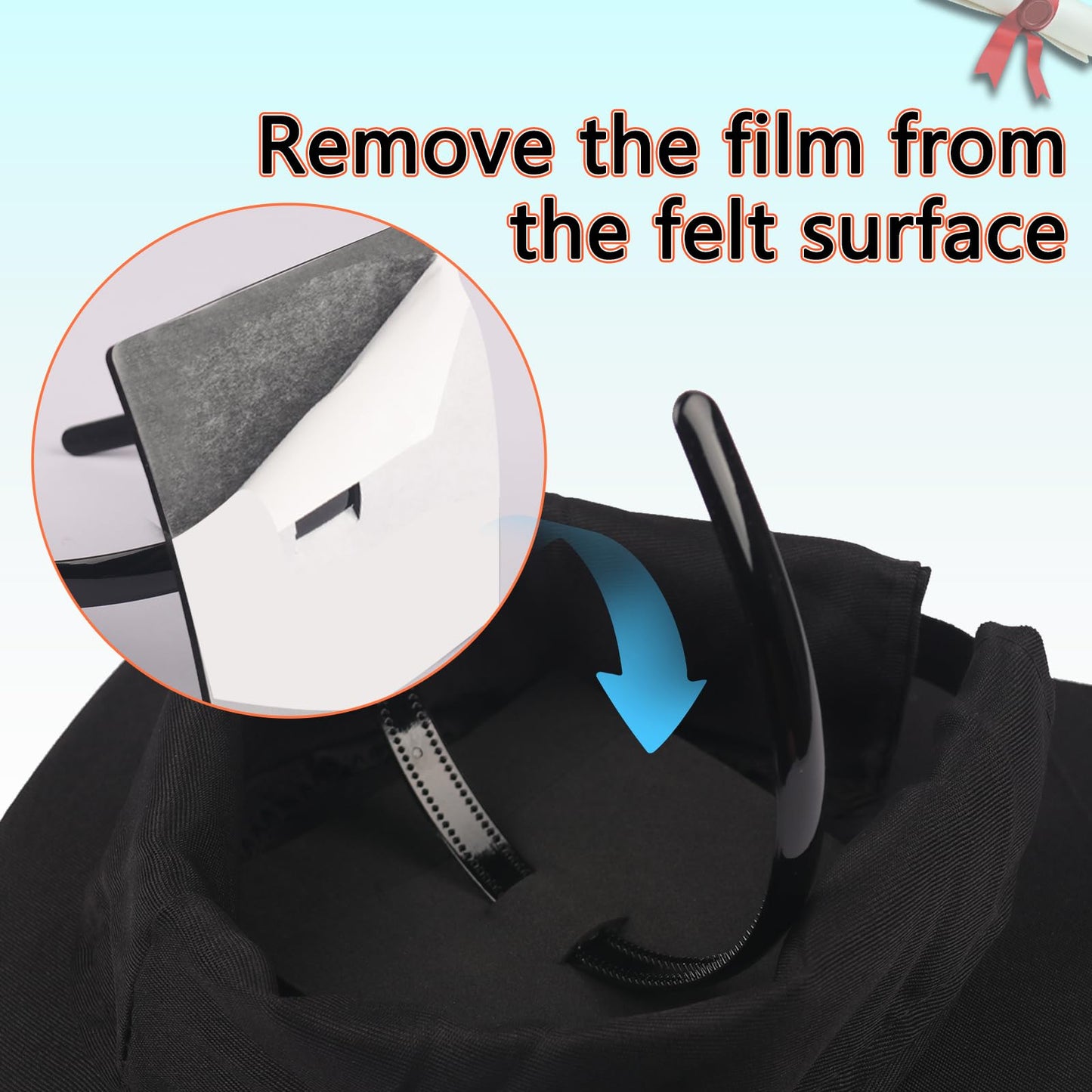 ZEYER Graduation Cap Headband, Comfortable Wear Ensuring Your Cap Stays Securely In Place Throughout Your Graduation Ceremony Caps and Keeps Hairstyle Hat Accessories for Graduates, Students 1 Pack