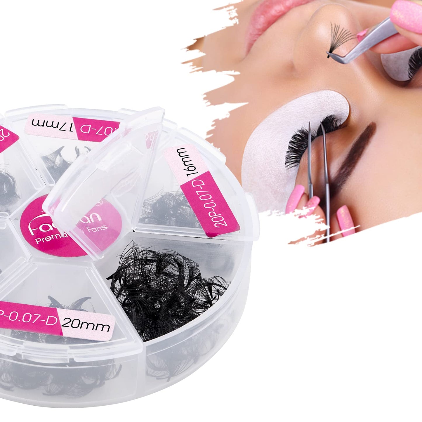600 Premade Fans Eyelash Extensions Mixed Tray 15-20mm 20D Handmade Volume Eyelashes 0.07 Thickness Premade Lash Extensions Fans (20D-0.07D,15-20mm)